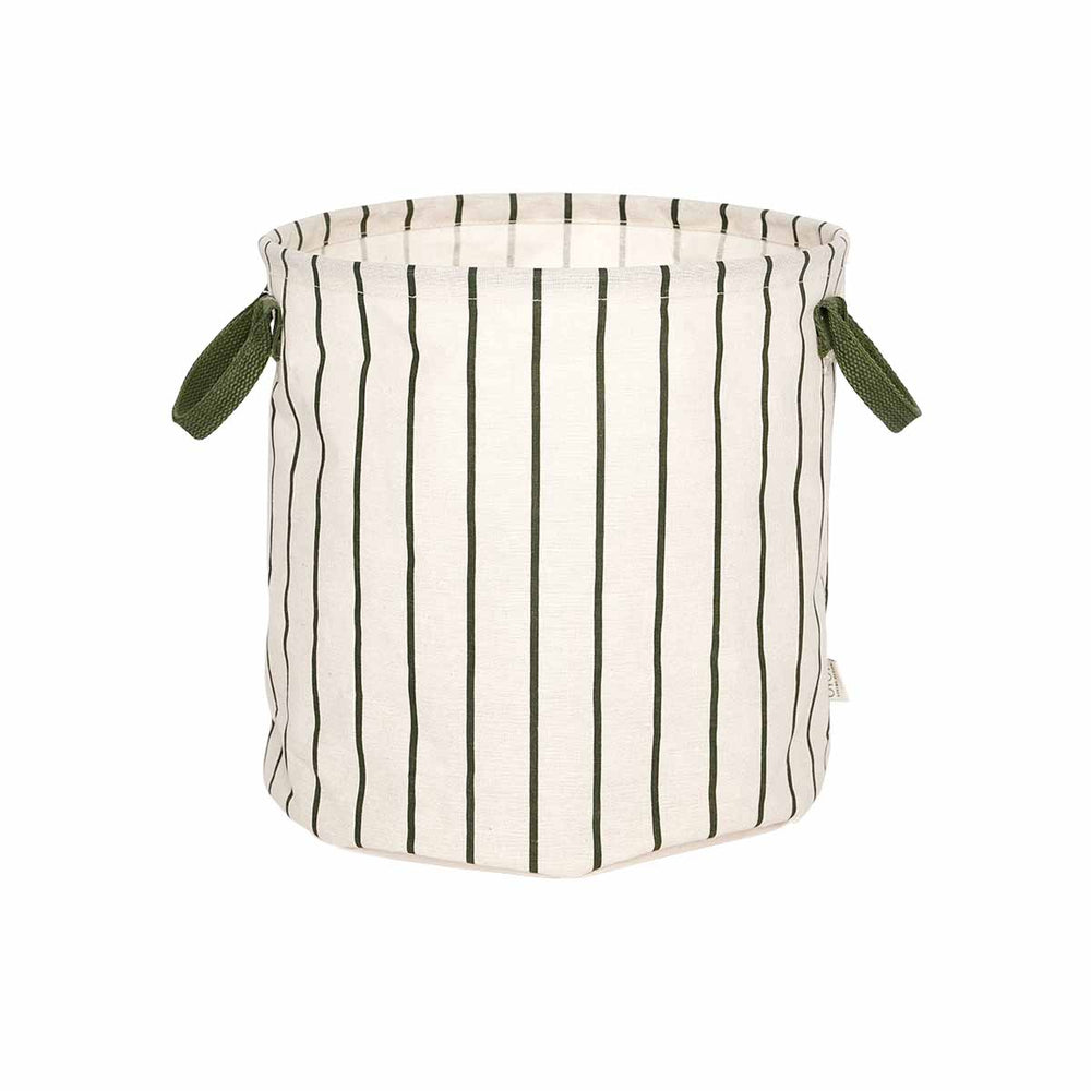 Raita Laundry & Storage Basket in Green/Offwhite