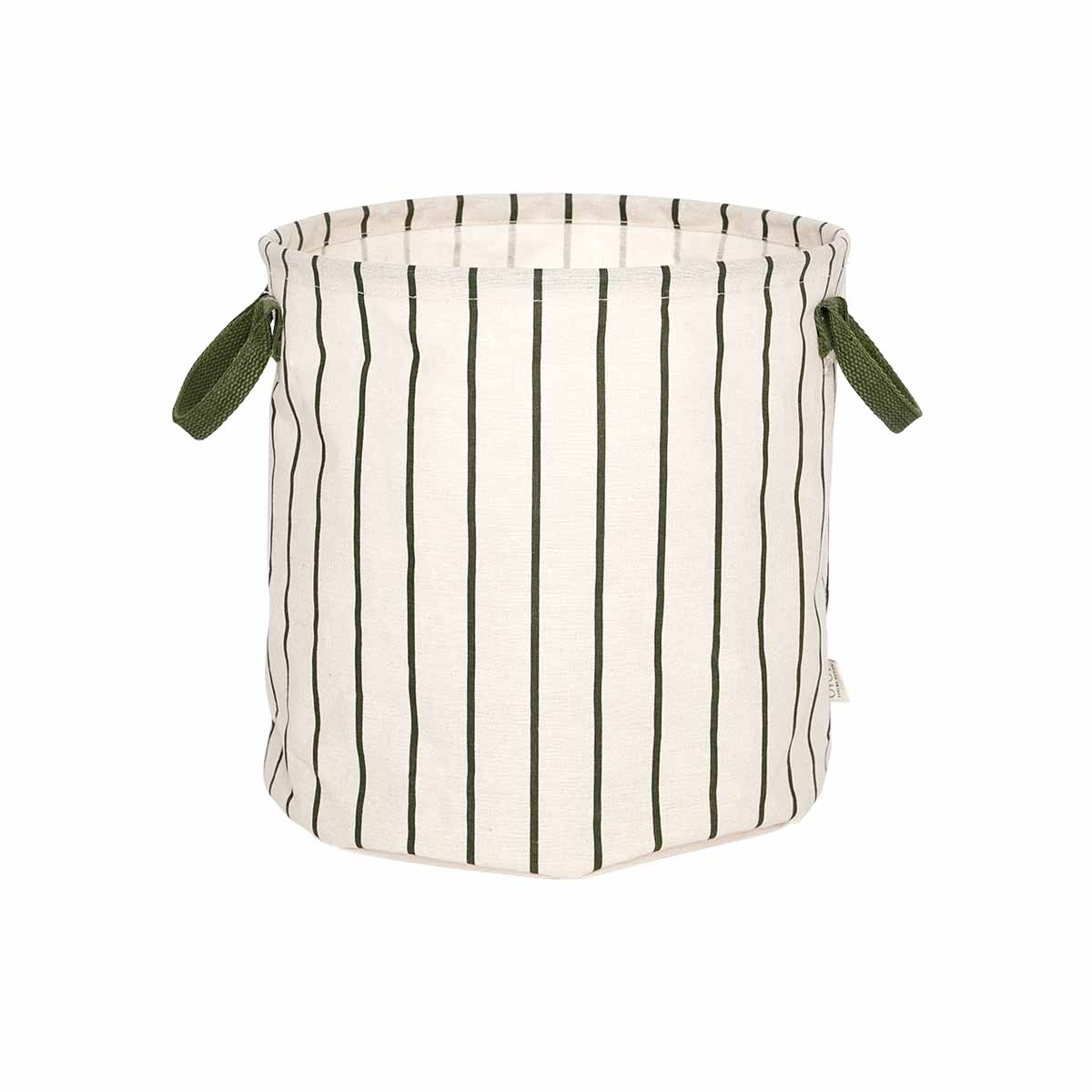 Raita Laundry & Storage Basket in Green/Offwhite
