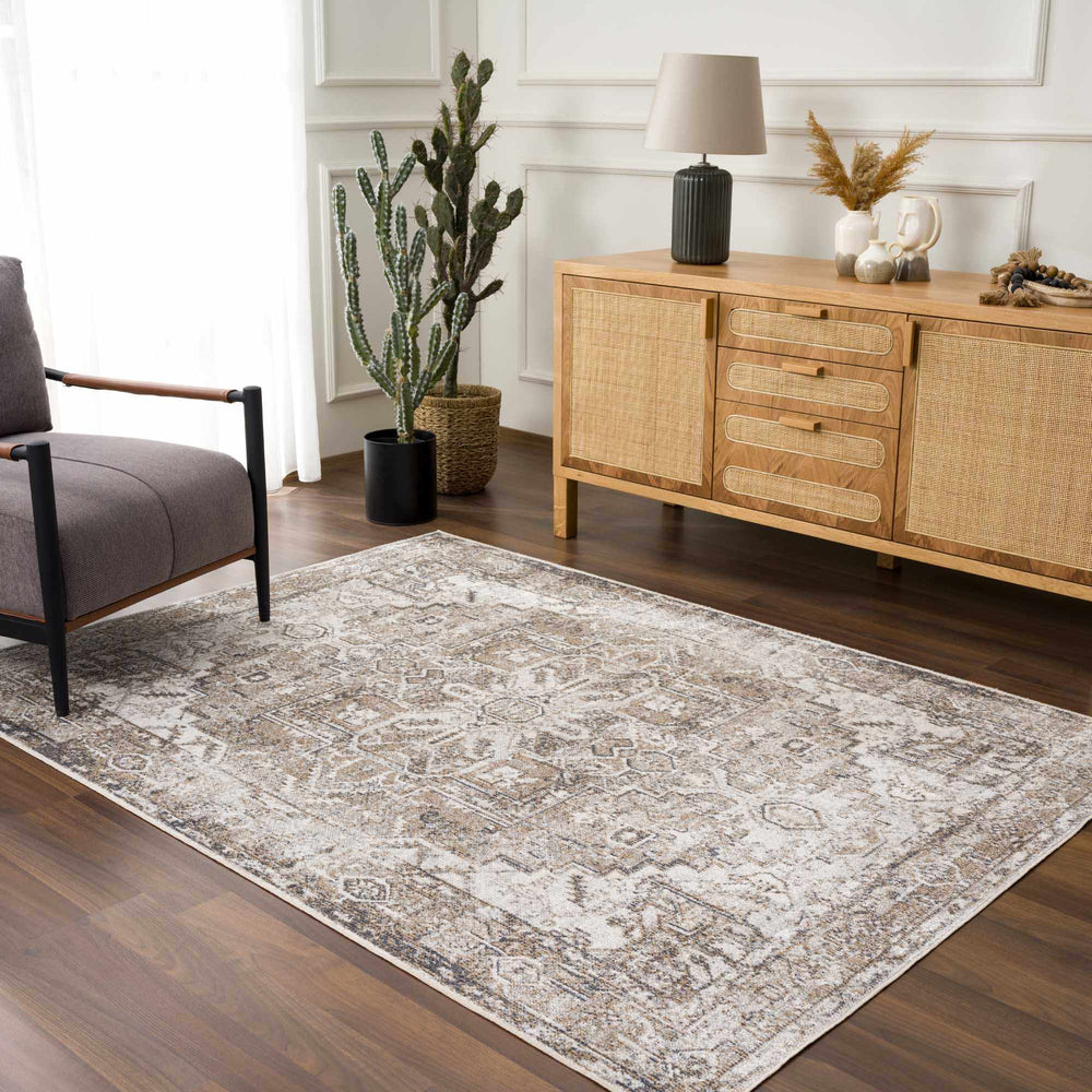 
                      
                        Hera Brown & Cream Washable Area Rug
                      
                    