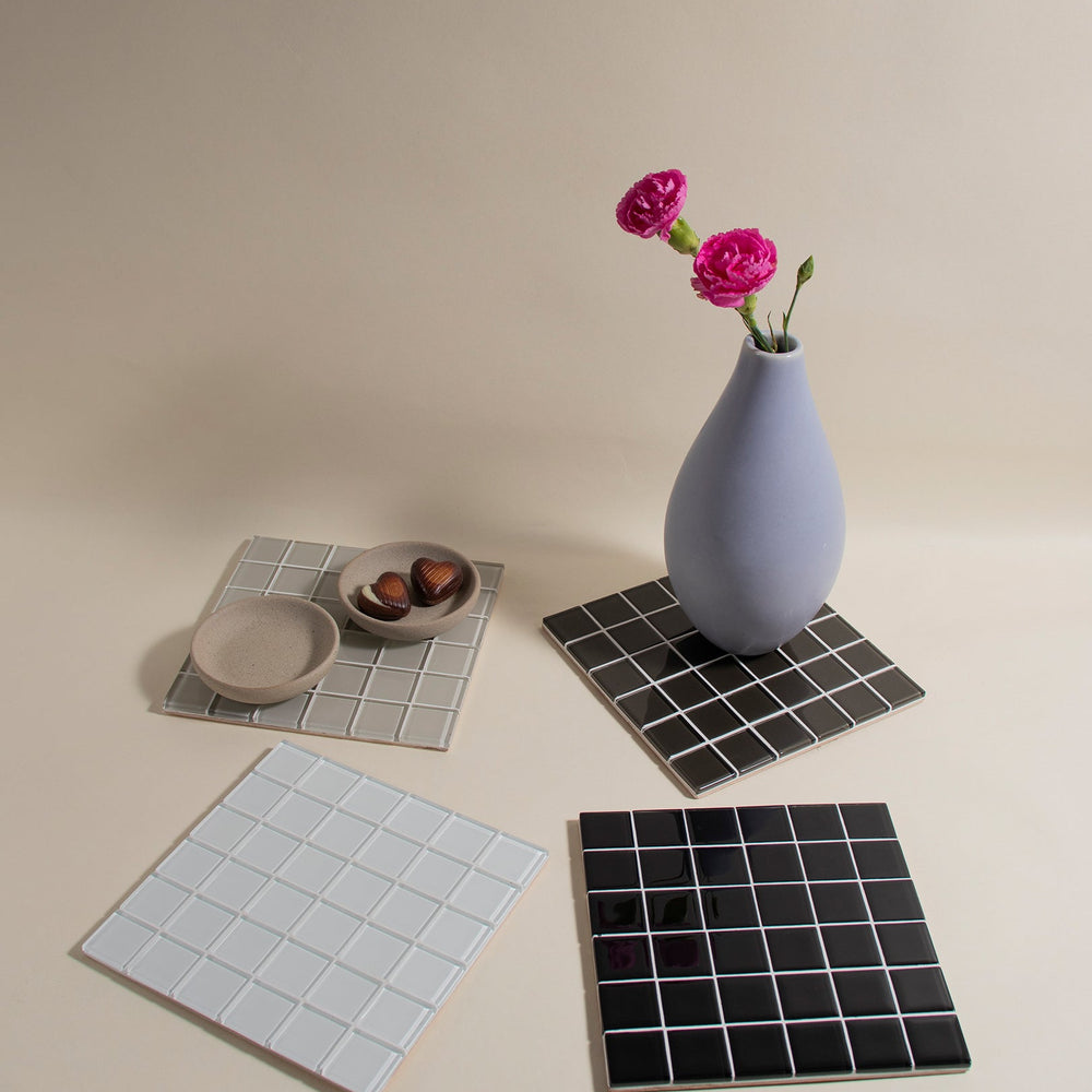 
                      
                        Glass Tile Decorative Tray - White Canvas
                      
                    
