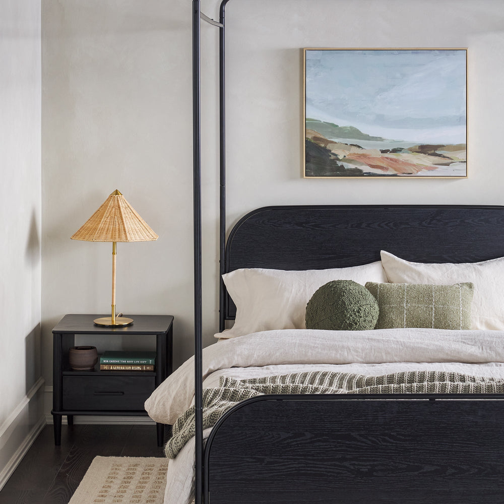 
                      
                        Metro Modern Metal and Wood Canopy Queen Bedframe
                      
                    