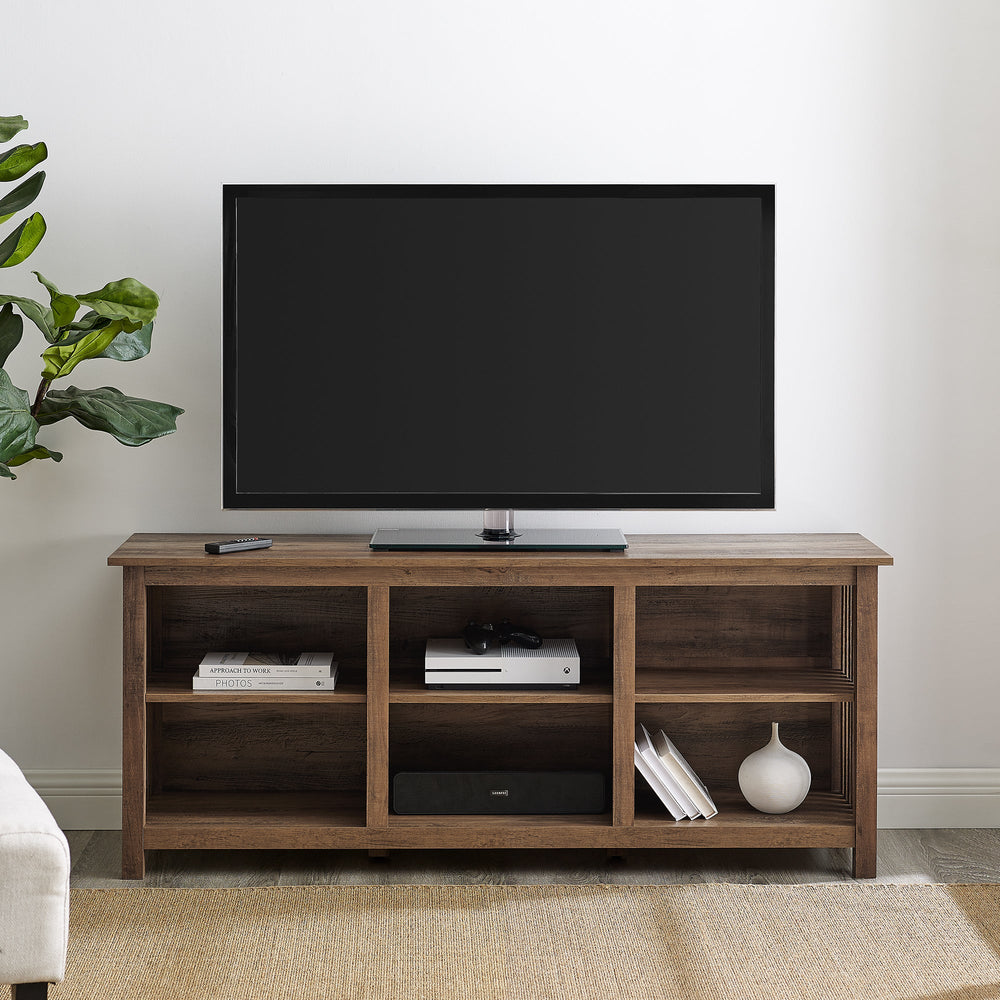 58" Slatted Side Wood Console