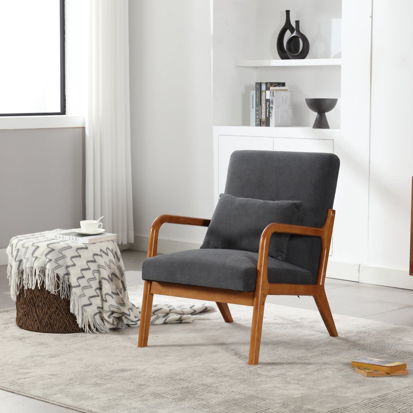 Modern Accent Chair with One Pillow