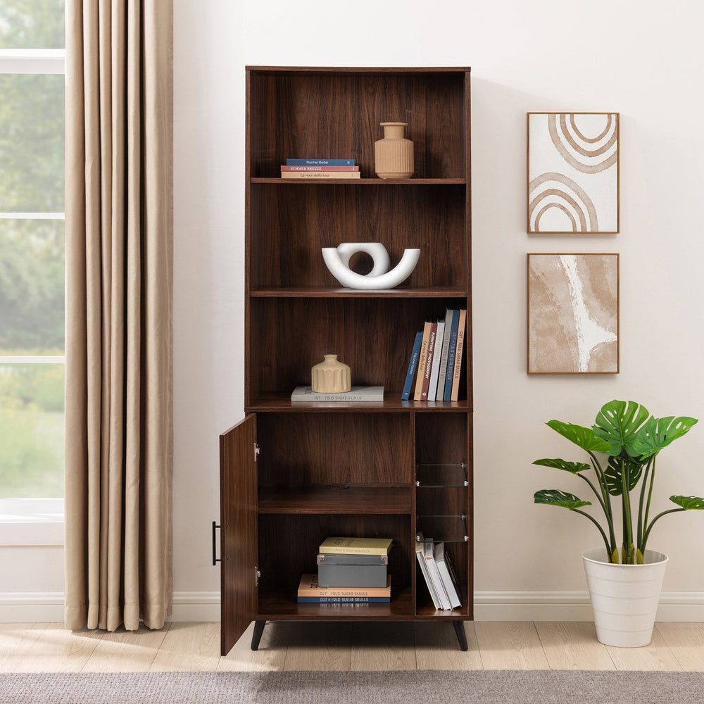 
                      
                        Contemporary Minimal Glass-Shelf 1-Door Storage Cabinet
                      
                    