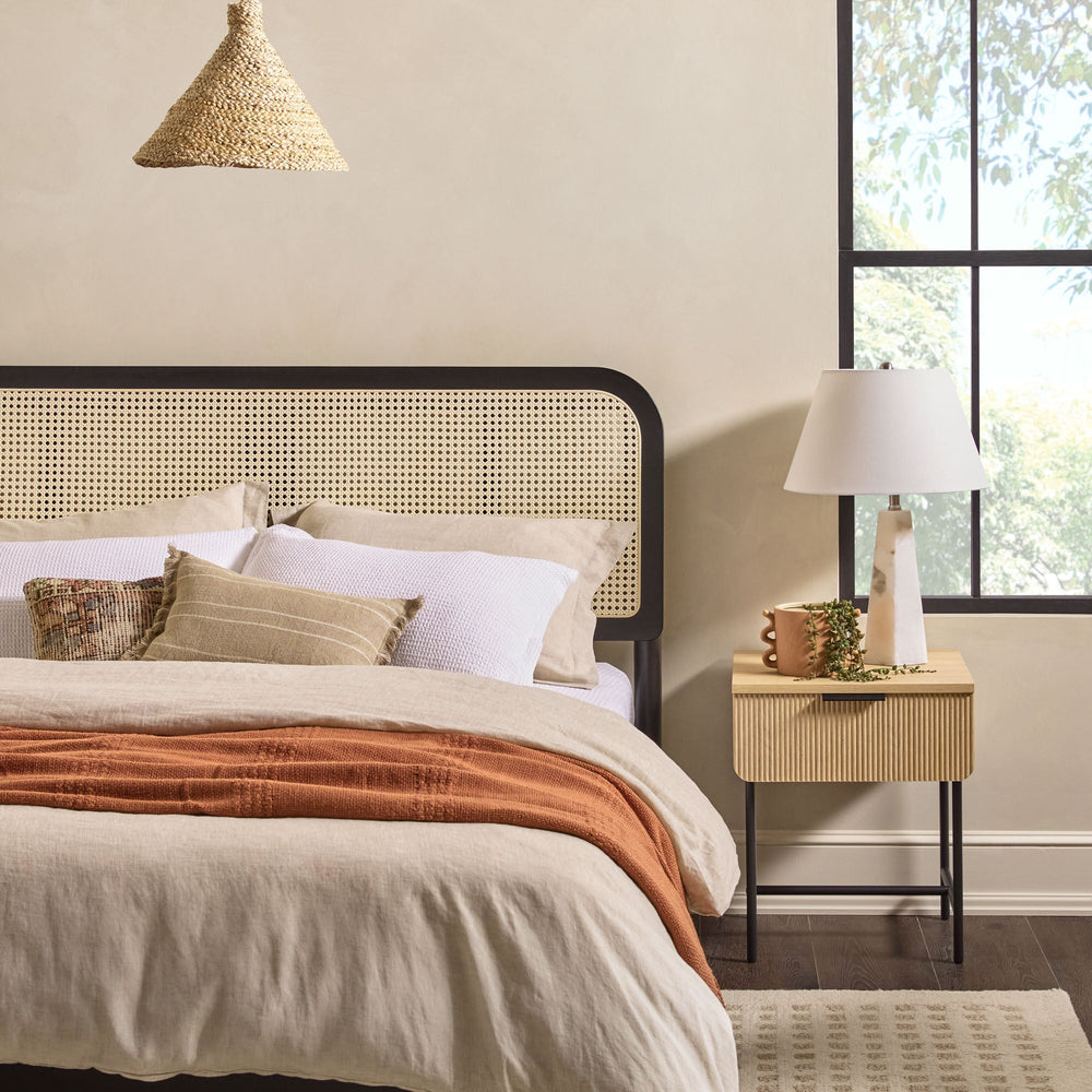 
                      
                        Neru Boho Curved Rattan-Headboard Bed Collection (Queen or King)
                      
                    