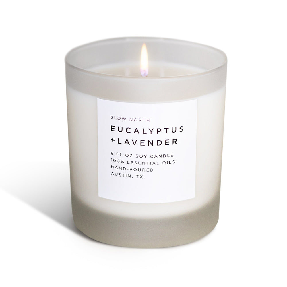 
                      
                        Eucalyptus + Lavender Frosted Candle, 8 oz
                      
                    