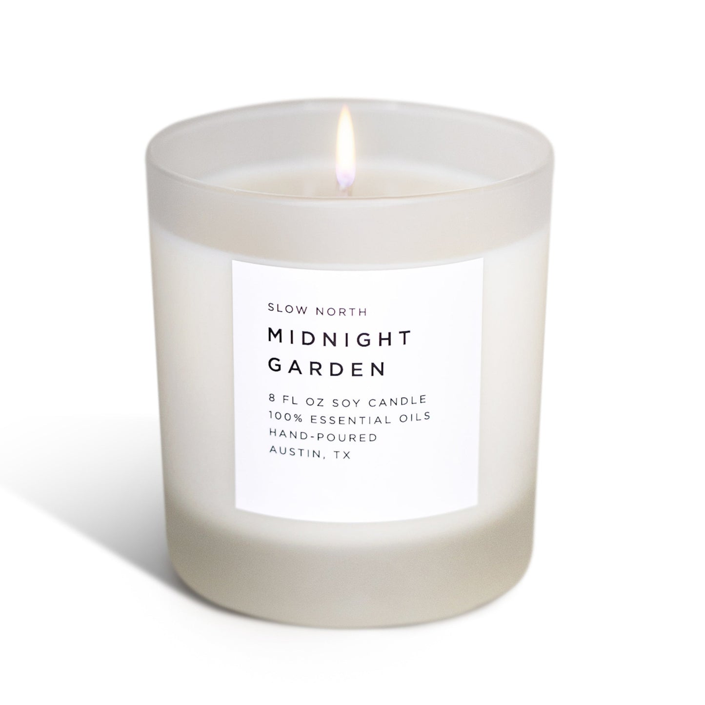 Midnight Garden | Lavender + Rosemary + Geranium | Frosted Candle, 8 oz