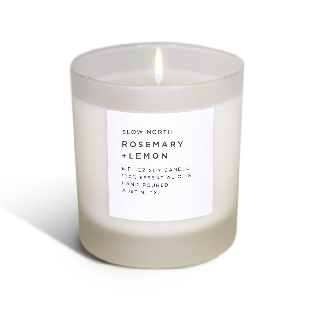 Rosemary + Lemon Frosted Candle, 8 oz