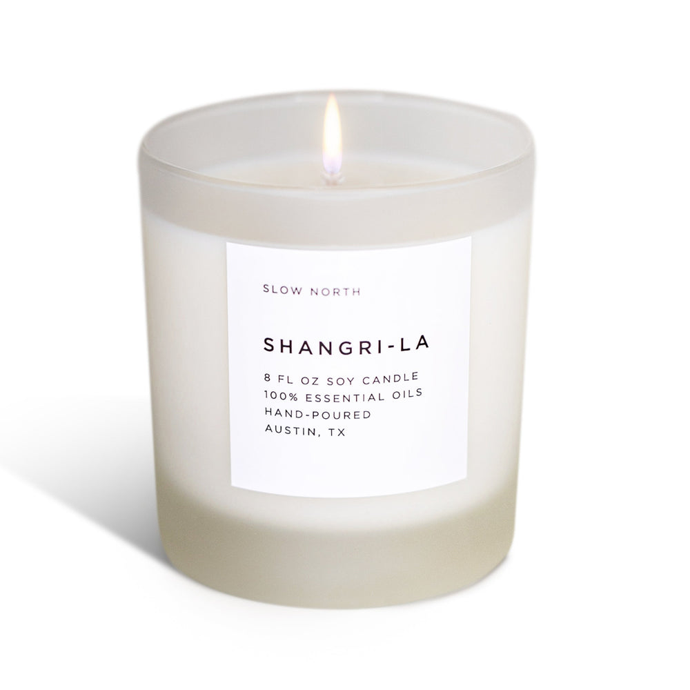 Shangri-La | Eucalyptus + Lavender + Lemongrass | Frosted Candle, 8 oz