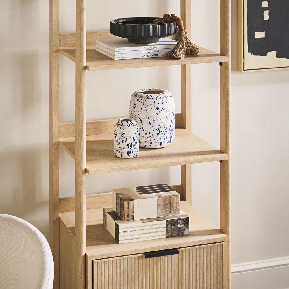 
                      
                        Holmes Modern Scandinavian Reeded Bookshelf
                      
                    
