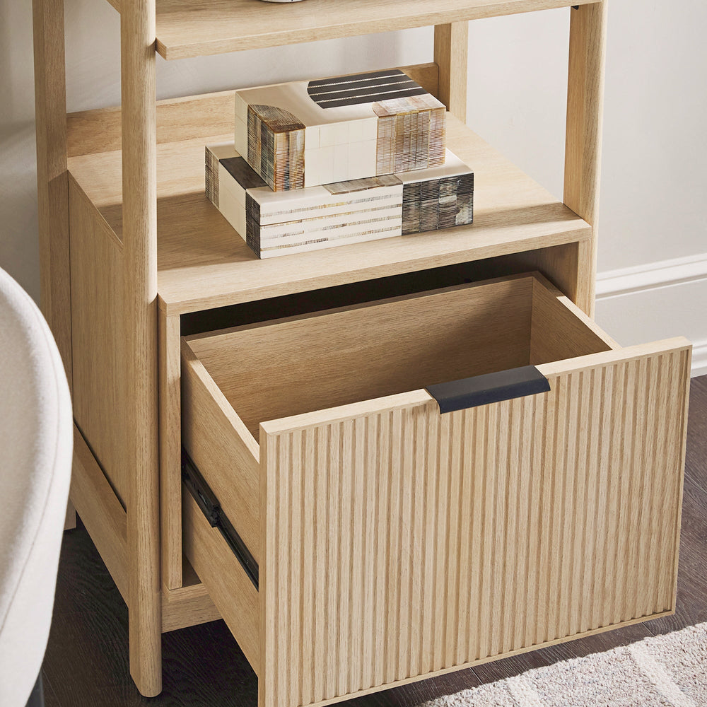 
                      
                        Holmes Modern Scandinavian Reeded Bookshelf
                      
                    