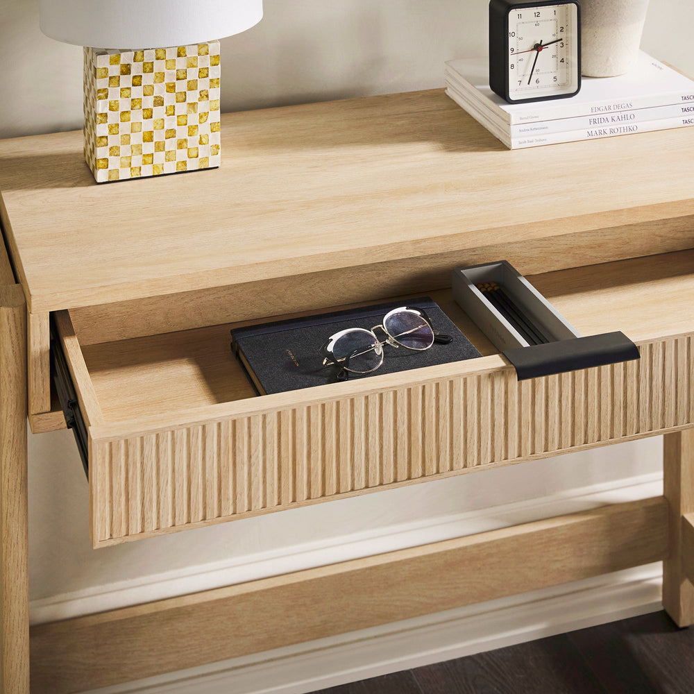 
                      
                        Holmes Modern Scandinavian Reeded Writing Desk
                      
                    