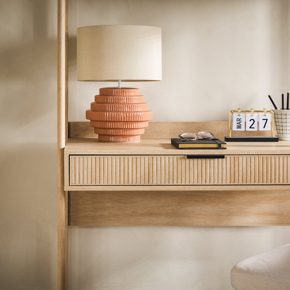 
                      
                        Holmes Modern Scandinavian Reeded Writing Desk with USB
                      
                    