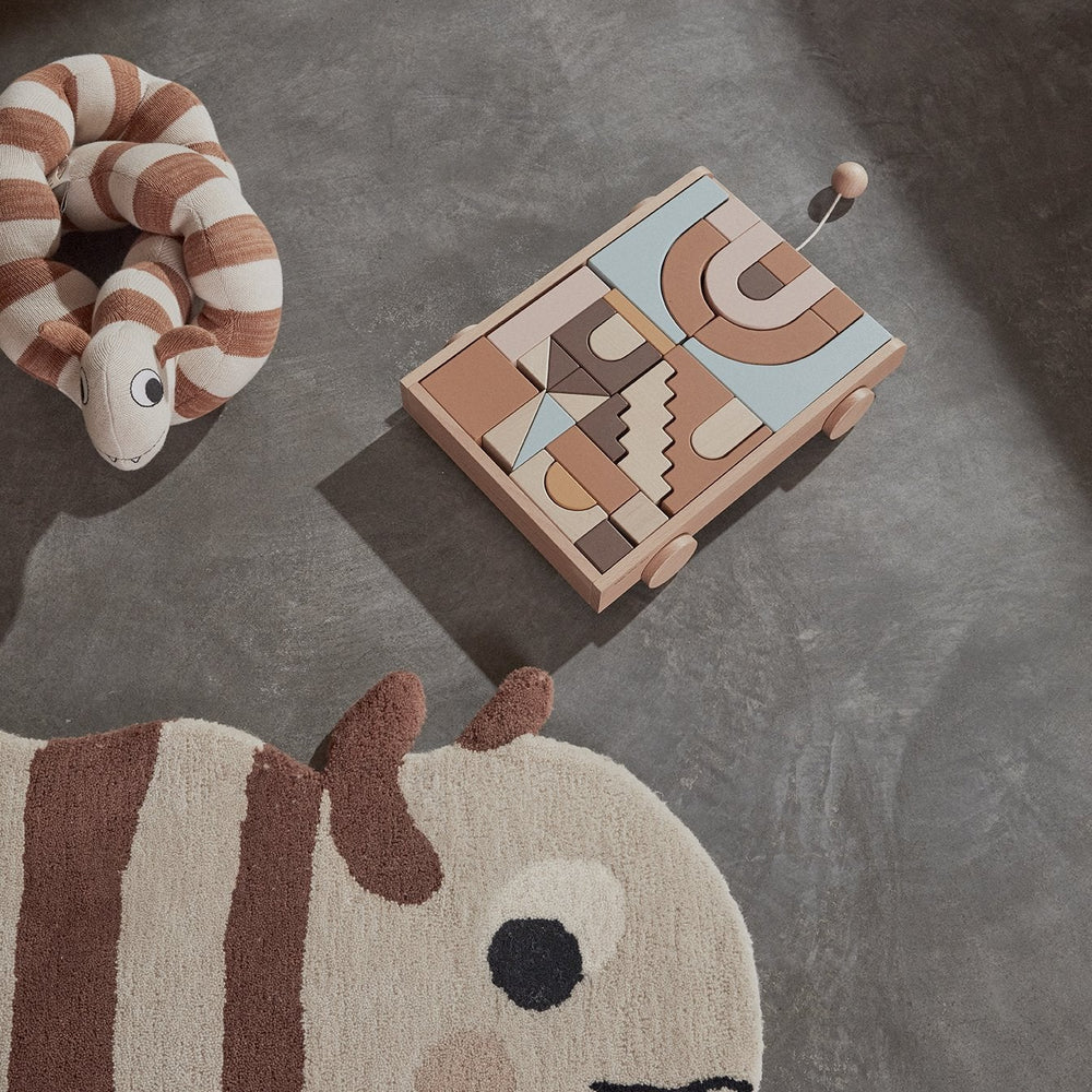 Wooden Rainbow Wagon with Blocks