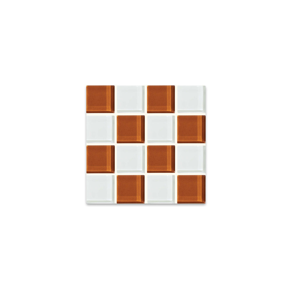Glass Tile Coaster - Orange Peel Milk Chocolate