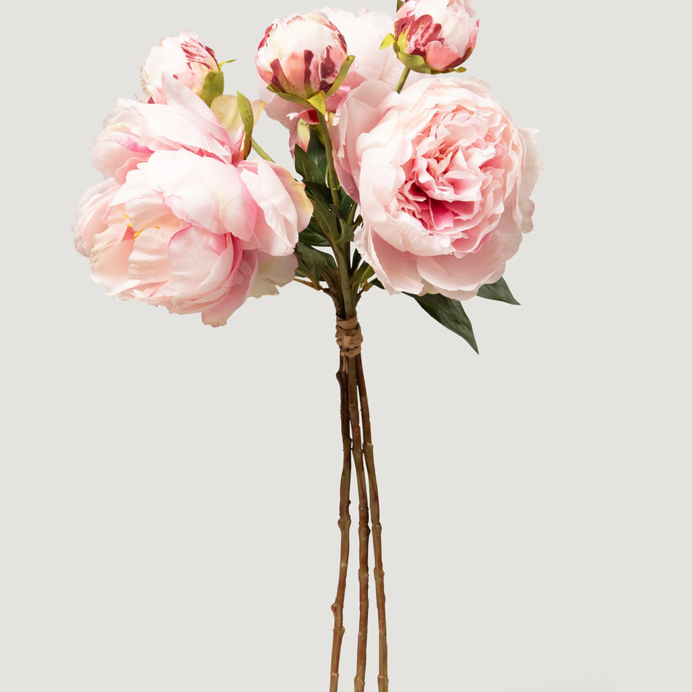 Pink Peony Faux Flower Bundle of Peonies - 21"