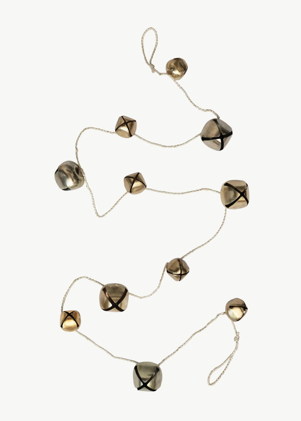 Antique Gold Metal Bell Holiday Garland - 61