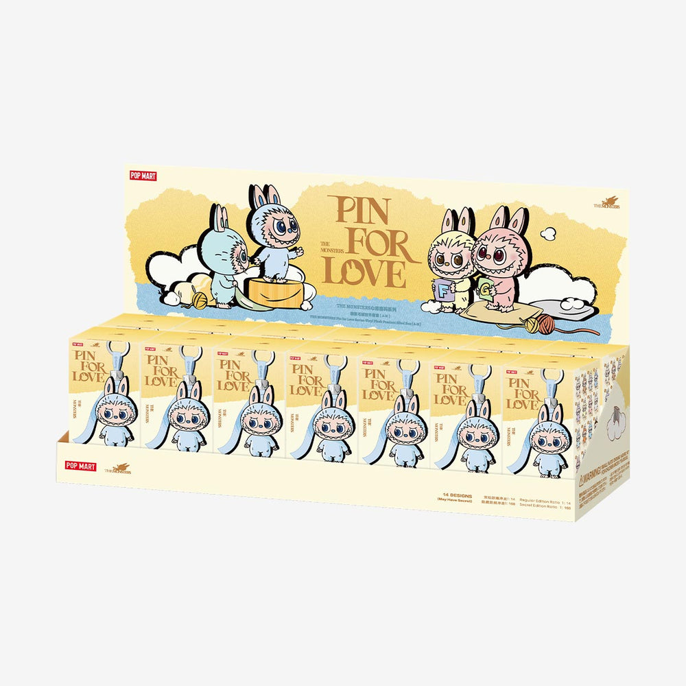 
                      
                        The MONSTERS 'Pin for Love' mini Labubu box set (A-M) against a white background.
                      
                    