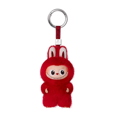 
                      
                        The MONSTERS ‘Pin for Love' mini Labubu keychain (X) with hangtag against a white background
                      
                    