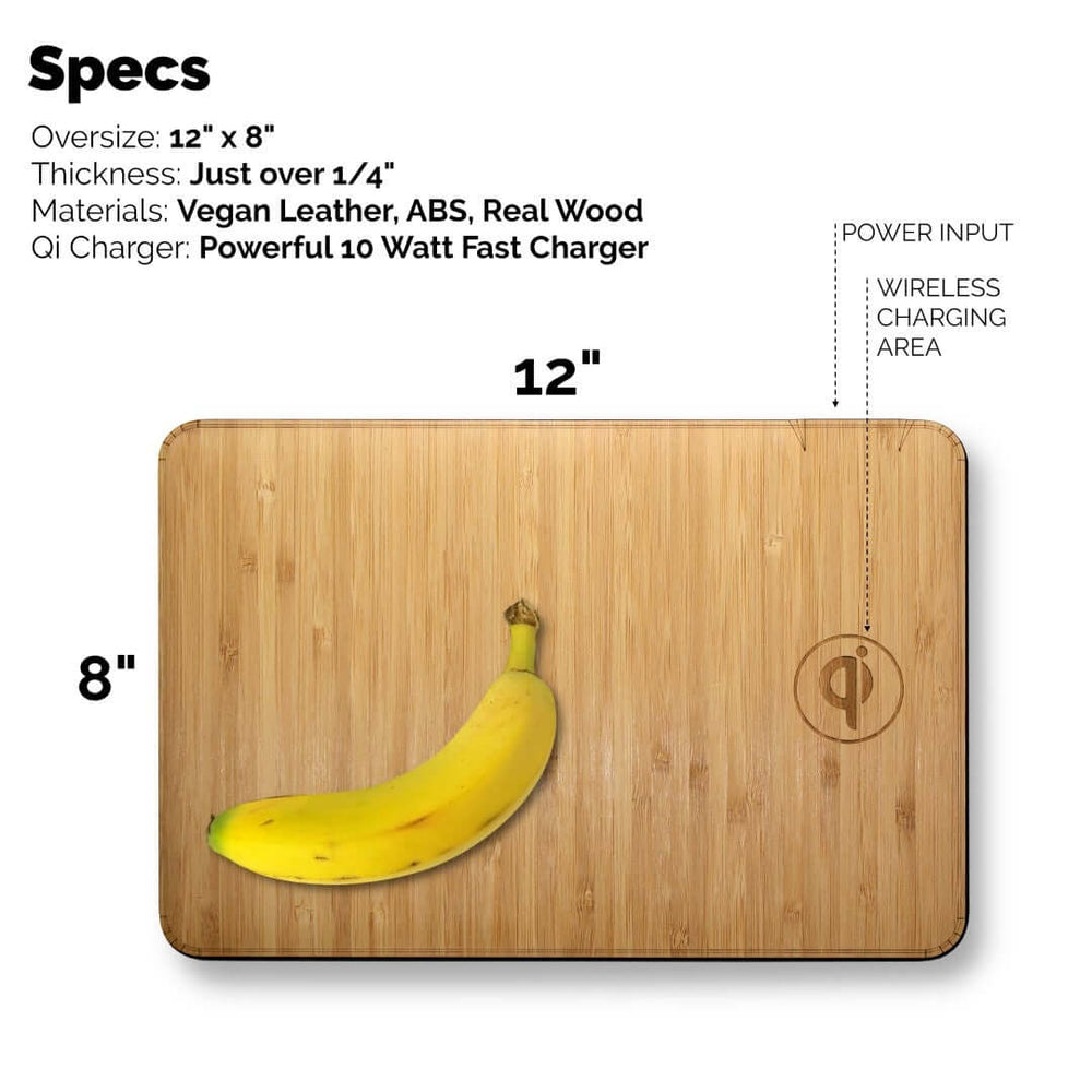 
                      
                        Oversize Wood Mousepad with 15 watt Wireless Fast Charger
                      
                    