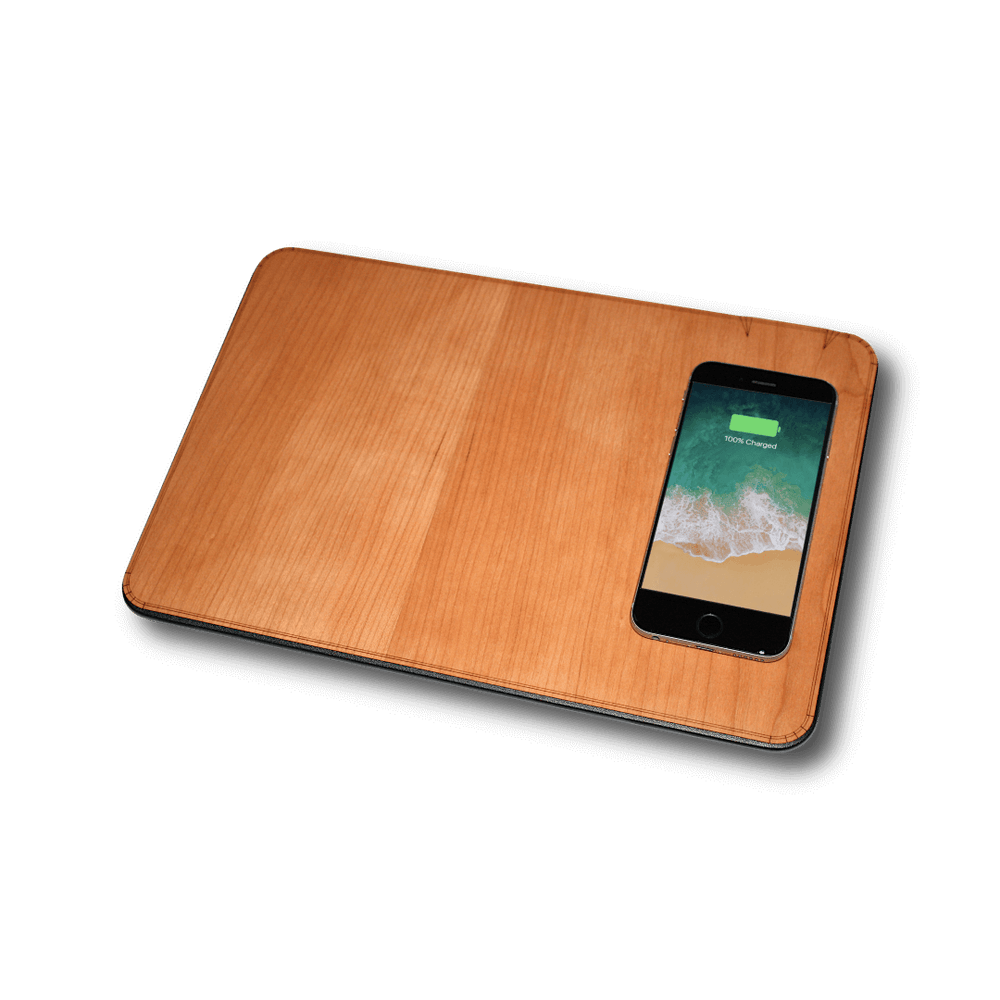 
                      
                        Oversize Wood Mousepad with 15 watt Wireless Fast Charger
                      
                    