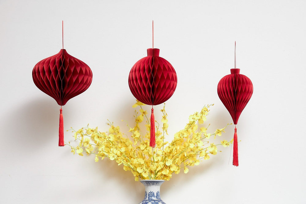 Honeycomb Red Lanterns, Set of 6
