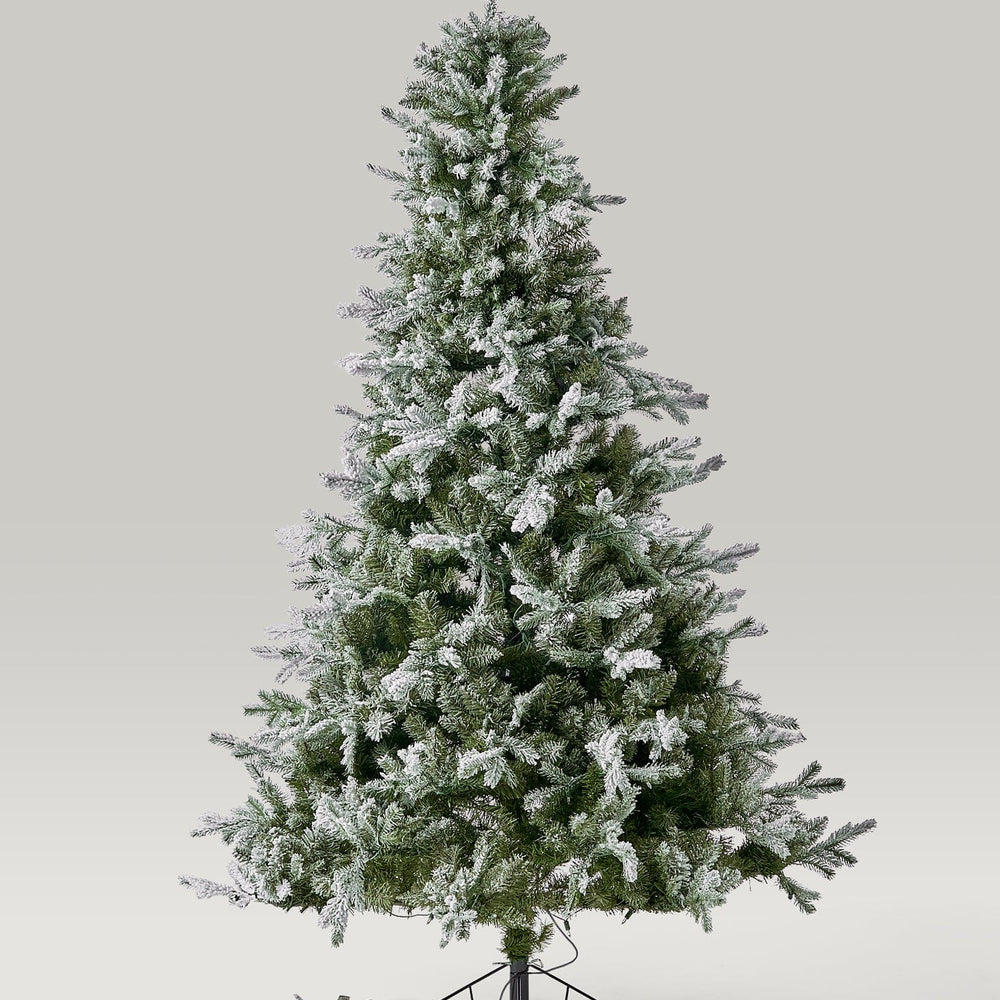 Frosted Pine Christmas Tree with Pre-Lit LED White Lights - 7.5'