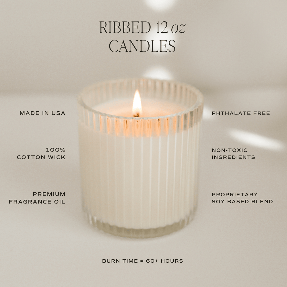 
                      
                        Christmas Fluted Soy Candle - Ribbed Glass Jar - 11 oz
                      
                    