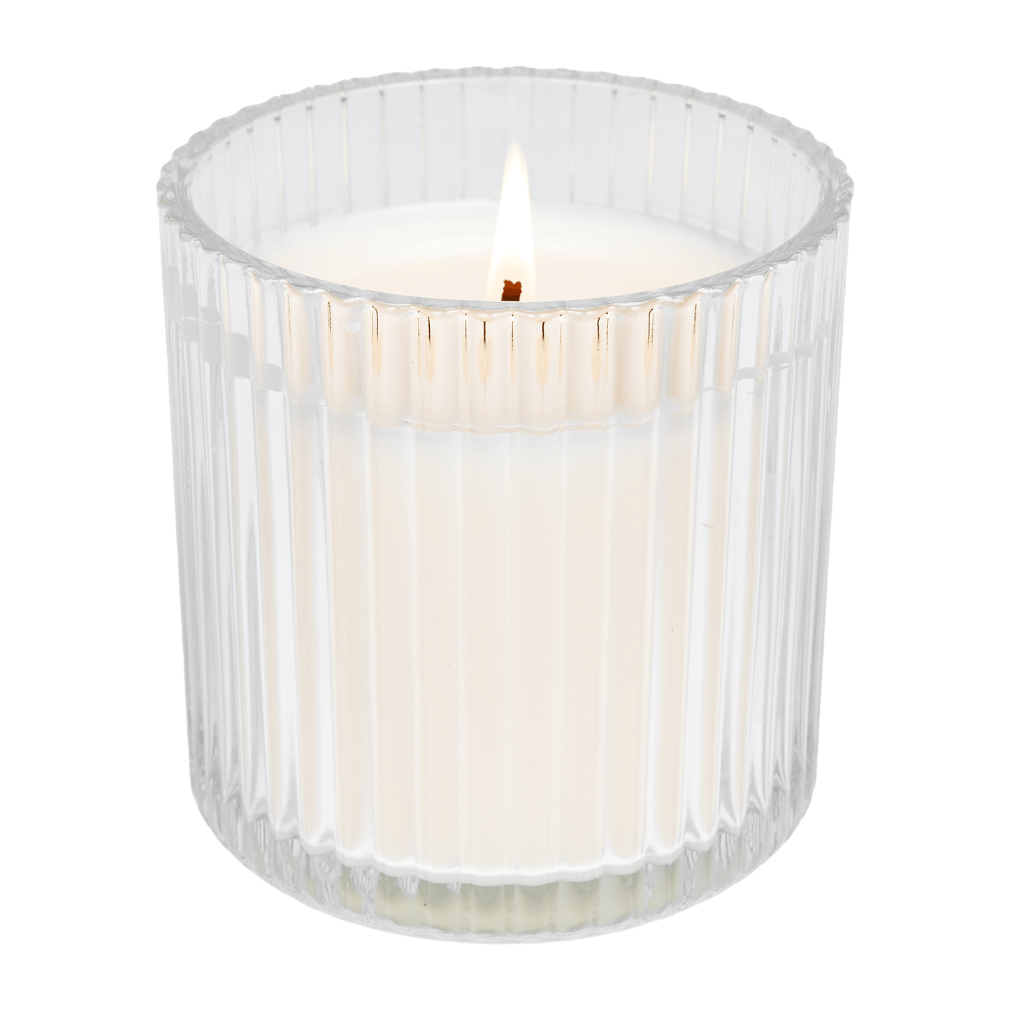 Christmas Fluted Soy Candle - Ribbed Glass Jar - 11 oz