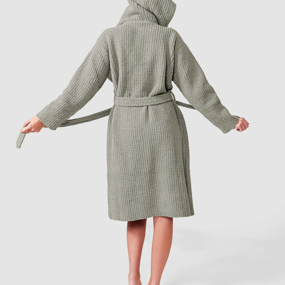 
                      
                        Ribbed Hooded Robe
                      
                    