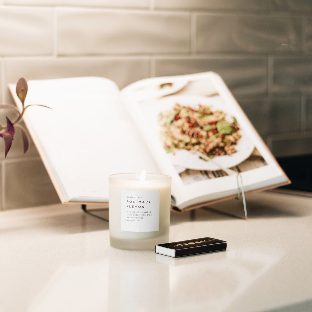 
                      
                        Rosemary + Lemon Frosted Candle, 8 oz
                      
                    