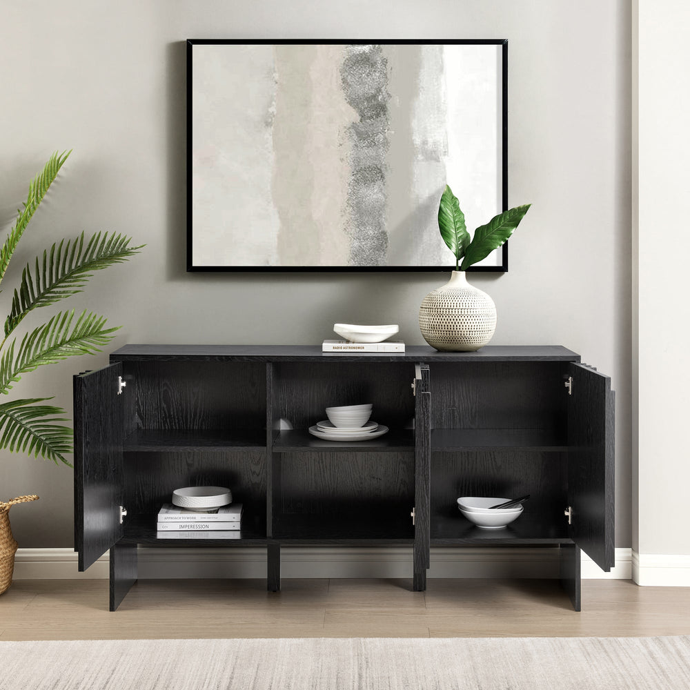 
                      
                        Contemporary Wood Detailed-Door Sideboard
                      
                    