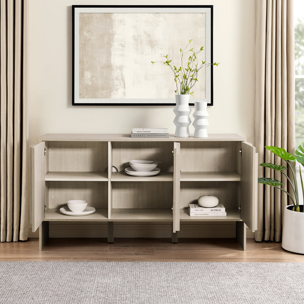 
                      
                        Contemporary Wood Detailed-Door Sideboard
                      
                    