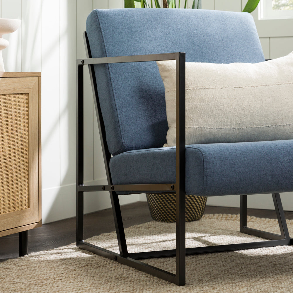 
                      
                        Mid-Century Modern Square Frame Fabric Lounge Chair
                      
                    