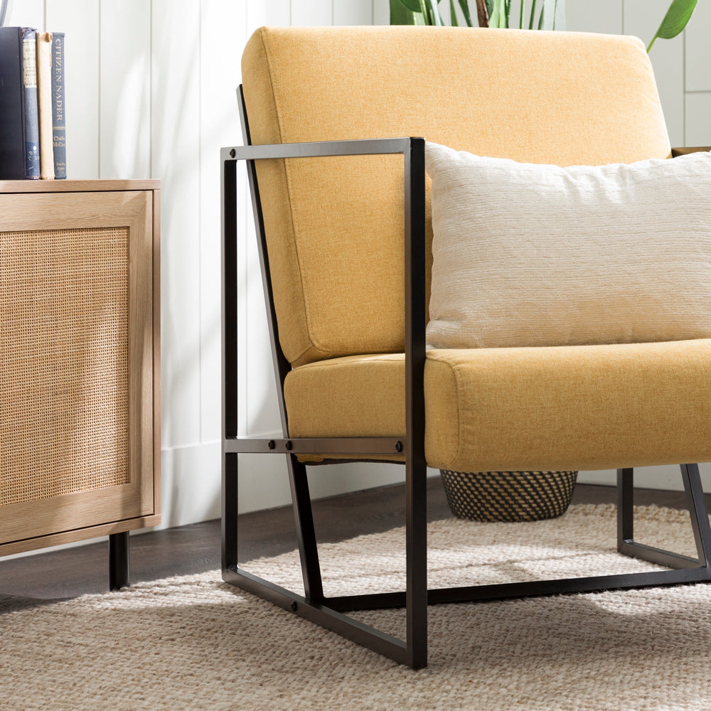 
                      
                        Mid-Century Modern Square Frame Fabric Lounge Chair
                      
                    
