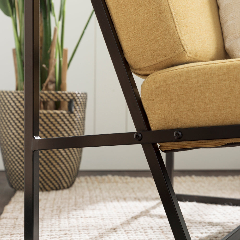 
                      
                        Mid-Century Modern Square Frame Fabric Lounge Chair
                      
                    