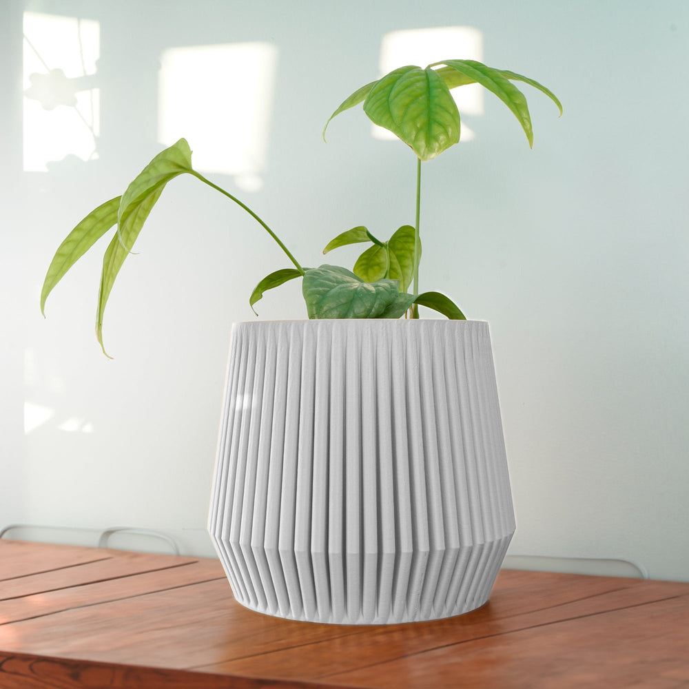 
                      
                        Stratos Ribbed Modern Plant Pot with Drainage
                      
                    