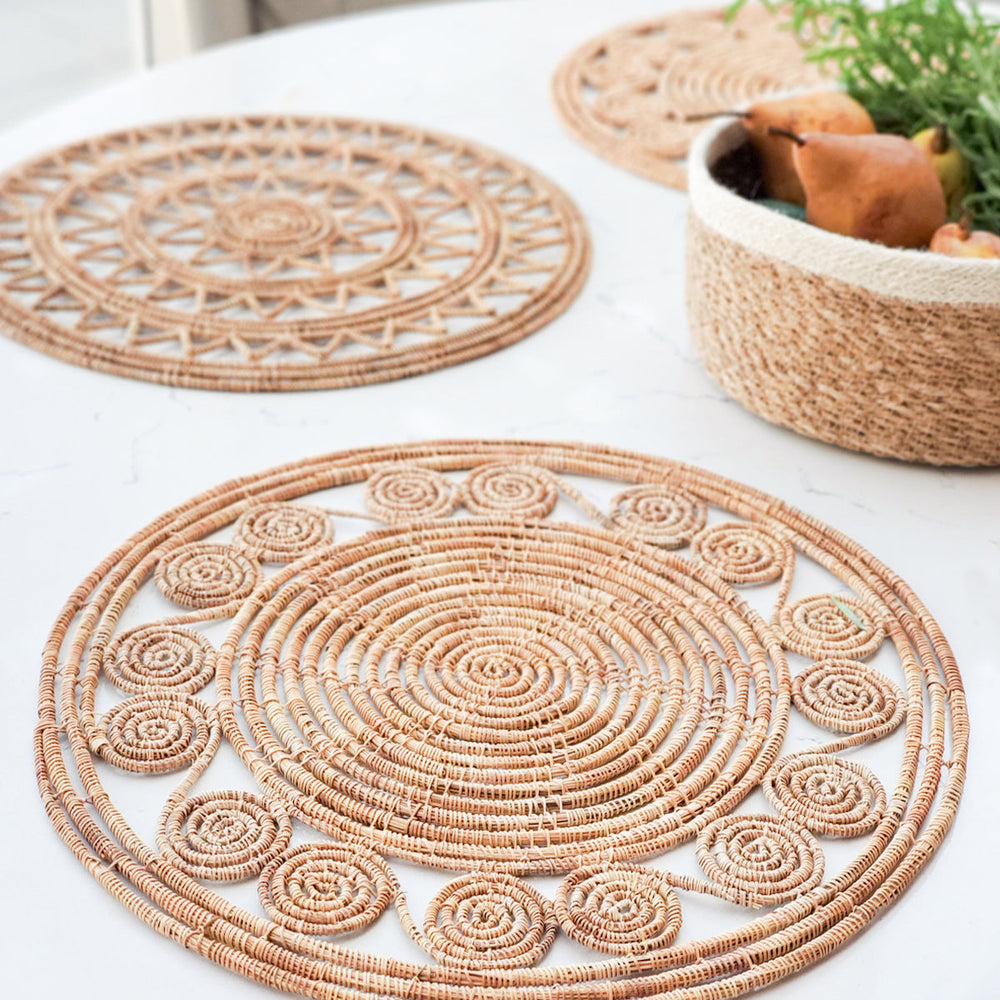 
                      
                        Bayu Woven Palm Fiber Placemat, Natural - Set of 2
                      
                    