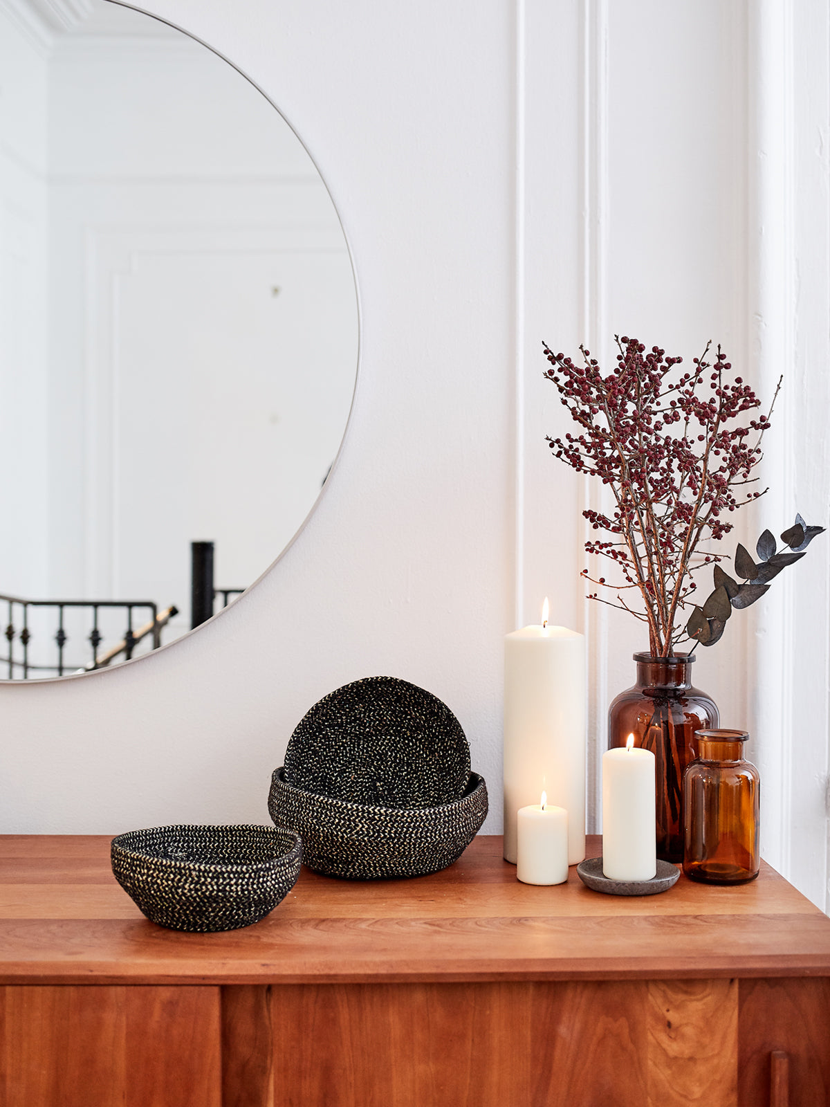 Glitter Bowl, Black - Set of 2