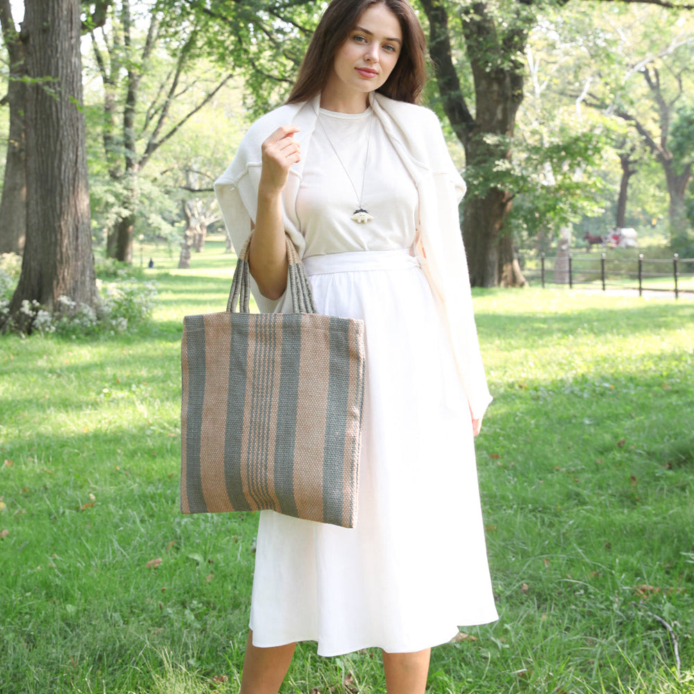 Dora Jute Tote Bag - Pale Green