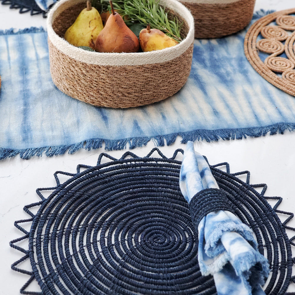 
                      
                        Tie Dye Cotton Napkin, Indigo Blue - Set of 4
                      
                    