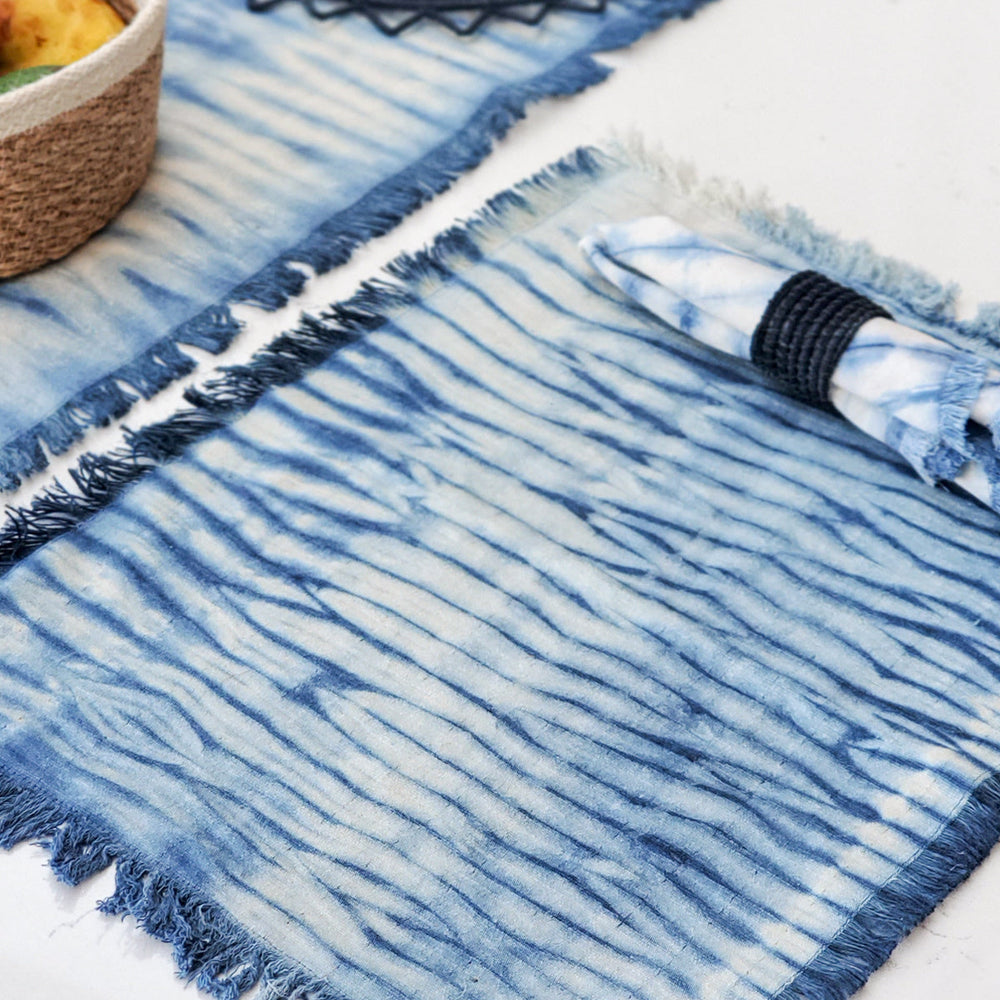 
                      
                        Tie Dye Cotton Placemat, Indigo Blue - Set of 4
                      
                    