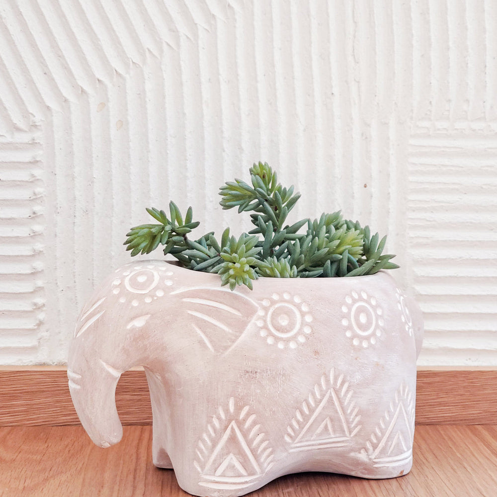 Terracotta Pot - Folk Elephant