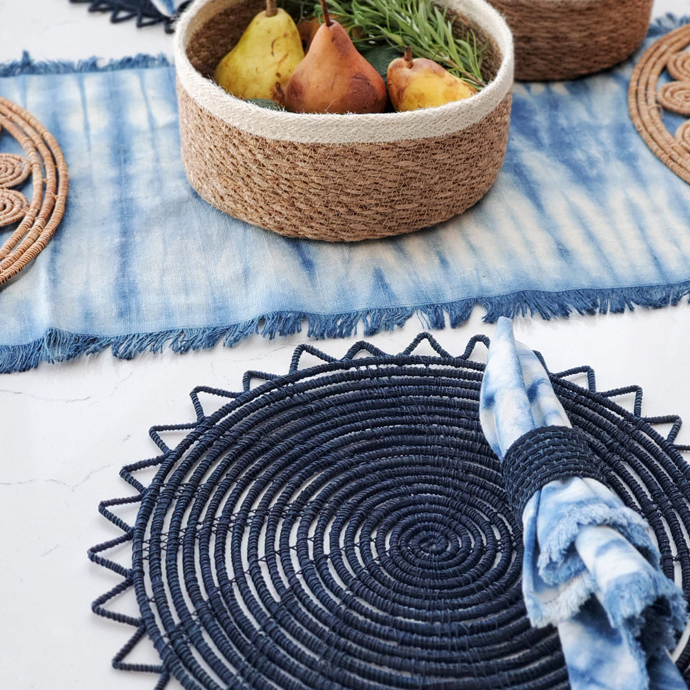 
                      
                        Surya Woven Palm Fiber Placemat, Indigo Blue - Set of 2
                      
                    