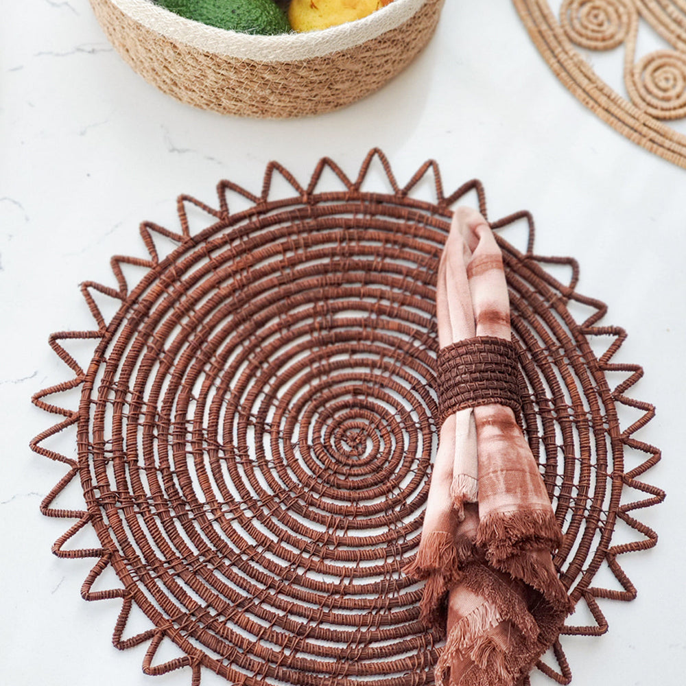 
                      
                        Surya Woven Palm Fiber Placemat, Brown - Set of 2
                      
                    