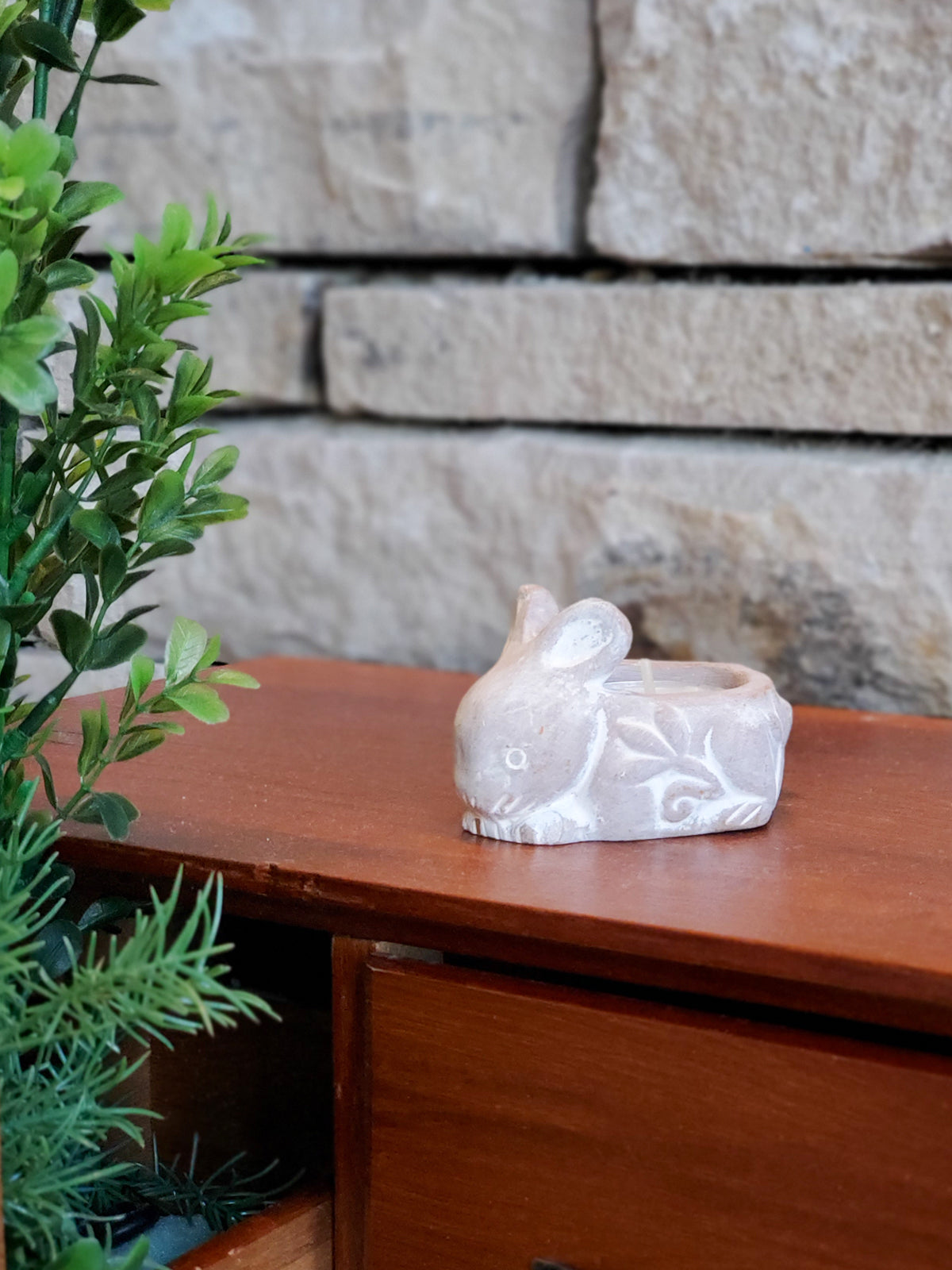 Terracotta Tea Light Candle Holder, Rabbit