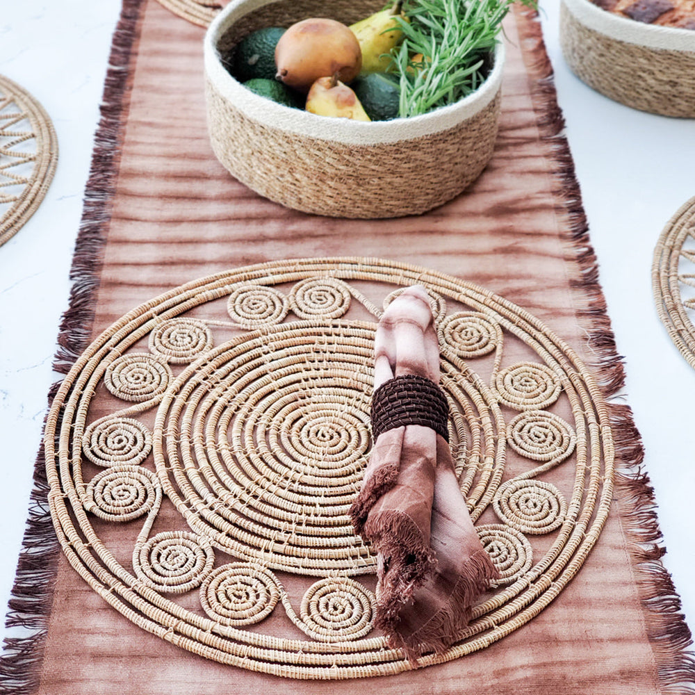 
                      
                        Tie Dye Cotton Table Runner, Brown
                      
                    