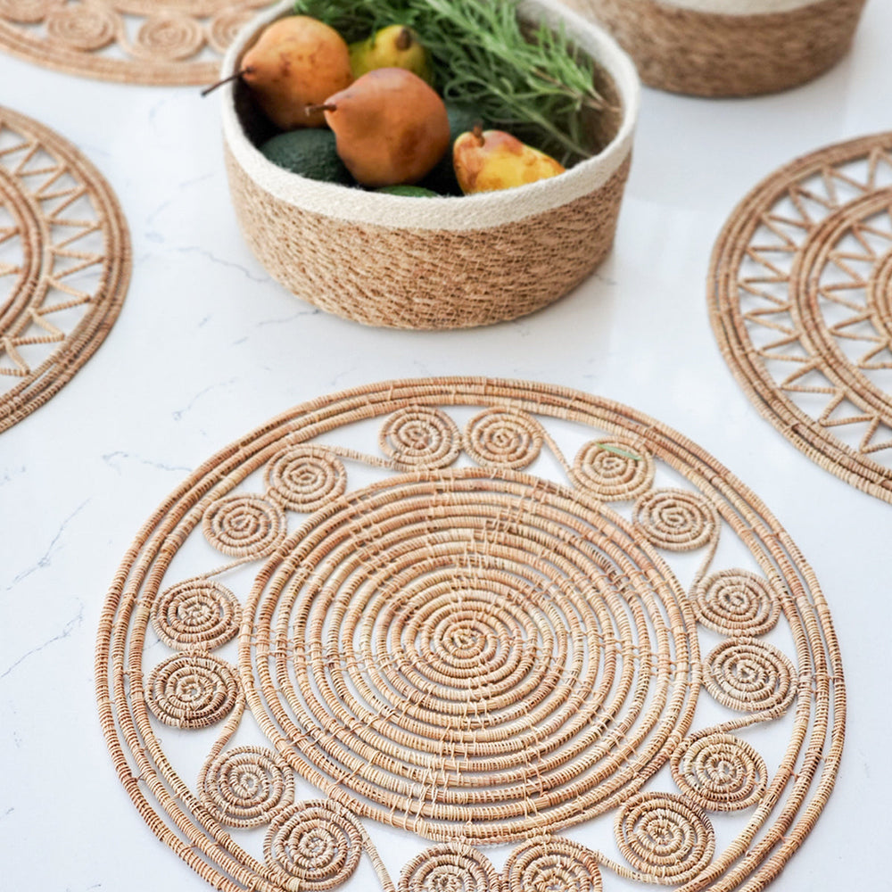
                      
                        Bayu Woven Palm Fiber Placemat, Natural - Set of 2
                      
                    