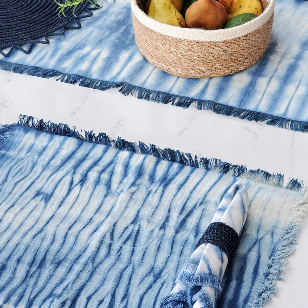 
                      
                        Tie Dye Cotton Placemat, Indigo Blue - Set of 4
                      
                    