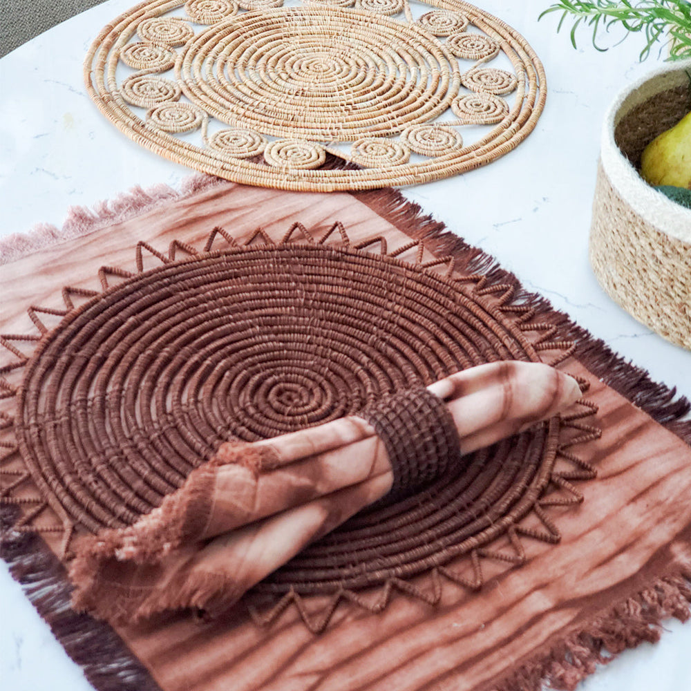 
                      
                        Surya Woven Palm Fiber Placemat, Brown - Set of 2
                      
                    